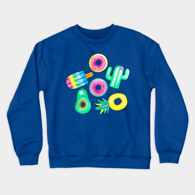 Pool Float Fun Crewneck Sweatshirt by Gingerlique